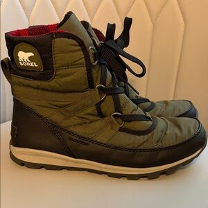 Sorel Kids Olive and Black Winter Boots